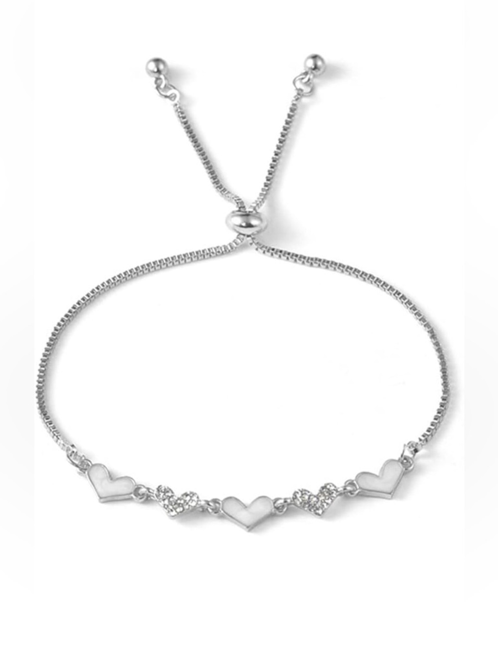 Silver Bolo Heart Bracelet